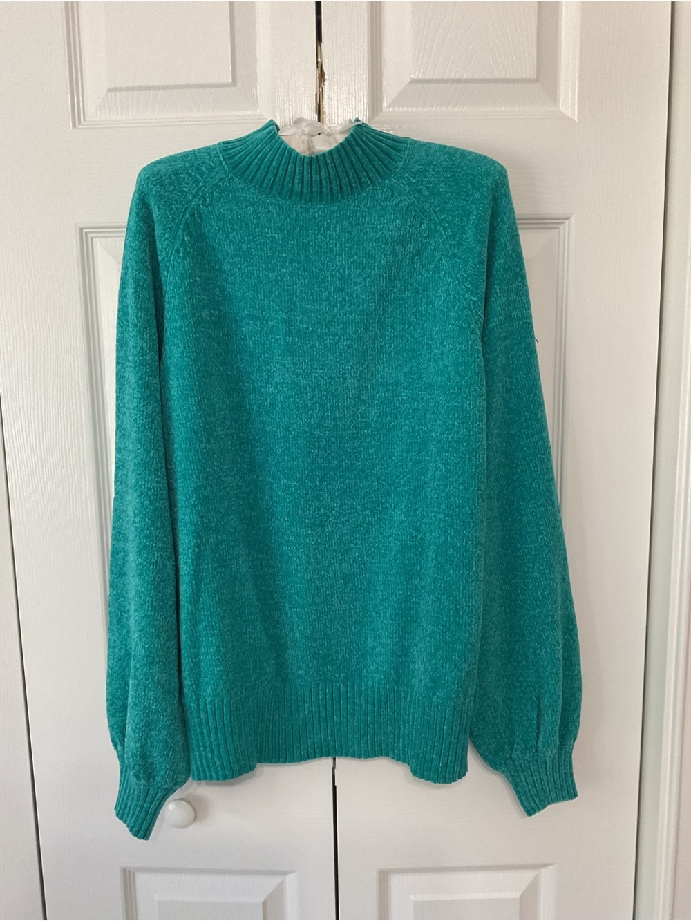 Kim Gravel Teal Chenille Women's Sweater - Soft Cozy Knit